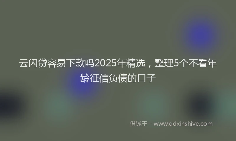云闪贷容易下款吗2025年精选，整理5个不看年龄征信负债的口子