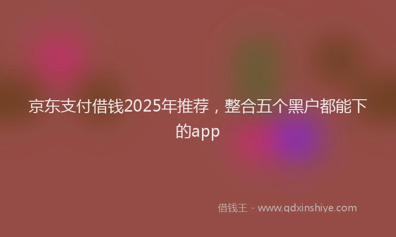 京东支付借钱2025年推荐，整合五个黑户都能下的app