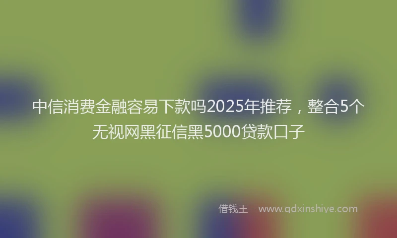 中信消费金融容易下款吗2025年推荐，整合5个无视网黑征信黑5000贷款口子