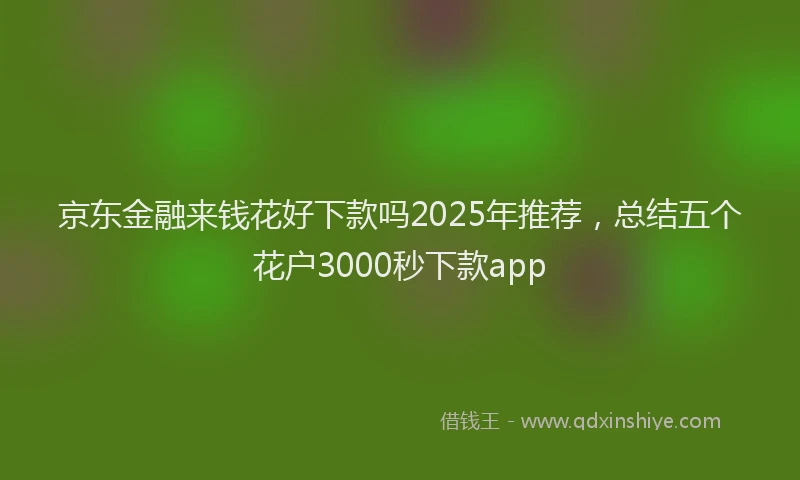 京东金融来钱花好下款吗2025年推荐，总结五个花户3000秒下款app