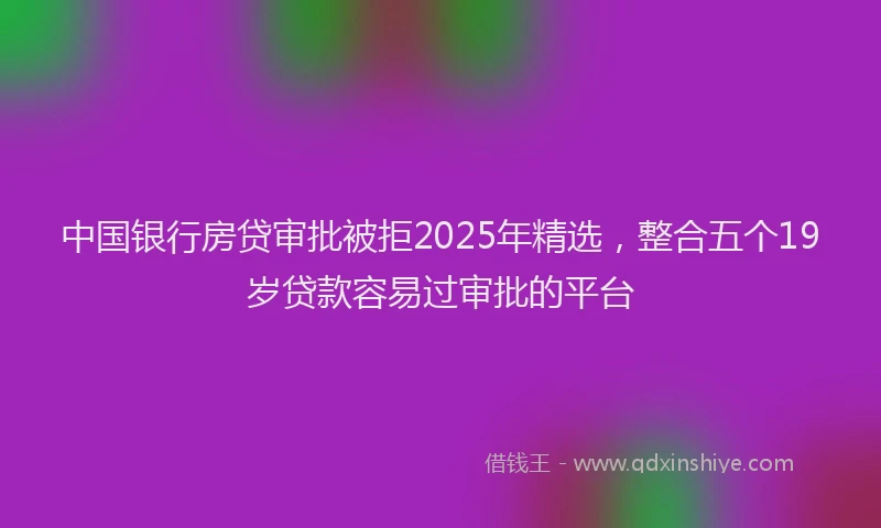 中国银行房贷审批被拒2025年精选，整合五个19岁贷款容易过审批的平台