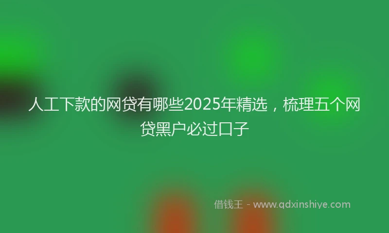 人工下款的网贷有哪些2025年精选，梳理五个网贷黑户必过口子