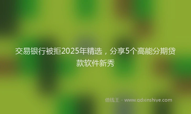 交易银行被拒2025年精选，分享5个高能分期贷款软件新秀