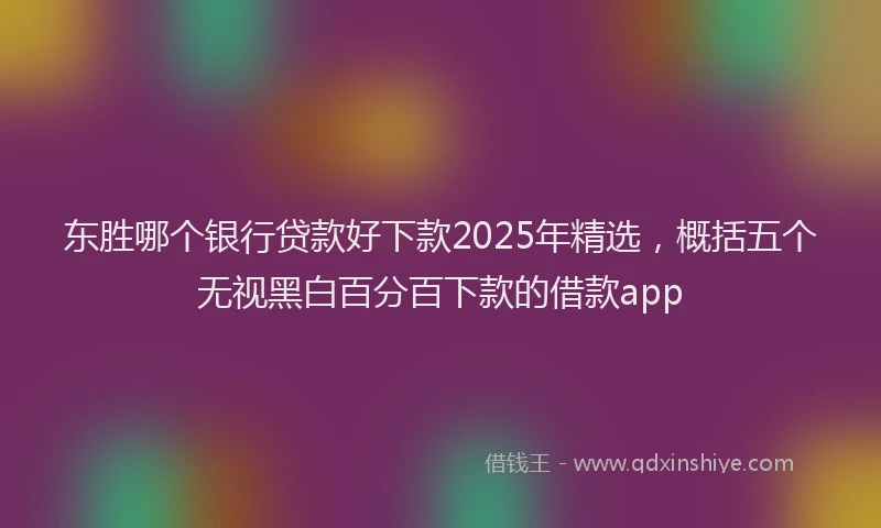 东胜哪个银行贷款好下款2025年精选，概括五个无视黑白百分百下款的借款app
