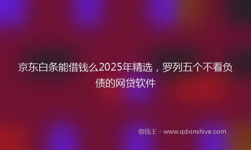 京东白条能借钱么2025年精选，罗列五个不看负债的网贷软件