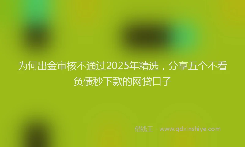 为何出金审核不通过2025年精选，分享五个不看负债秒下款的网贷口子