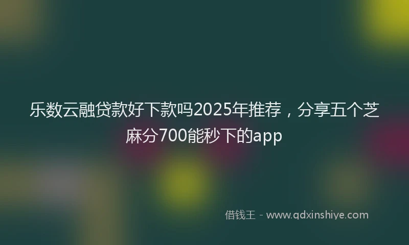 乐数云融贷款好下款吗2025年推荐，分享五个芝麻分700能秒下的app