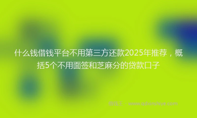 什么钱借钱平台不用第三方还款2025年推荐，概括5个不用面签和芝麻分的贷款口子