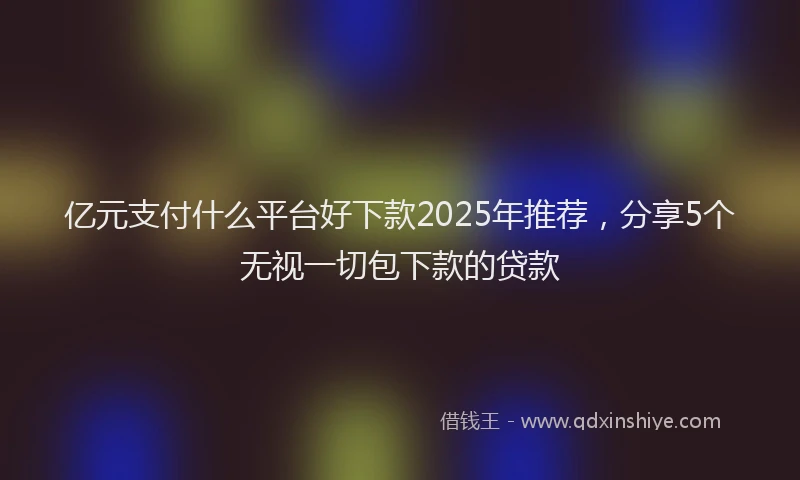 亿元支付什么平台好下款2025年推荐，分享5个无视一切包下款的贷款