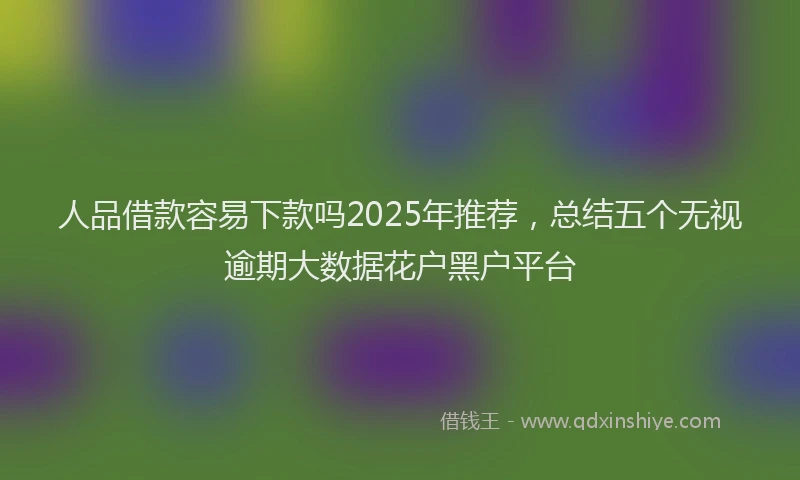 人品借款容易下款吗2025年推荐，总结五个无视逾期大数据花户黑户平台