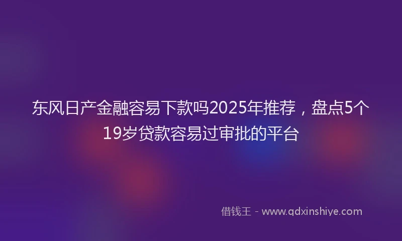 东风日产金融容易下款吗2025年推荐，盘点5个19岁贷款容易过审批的平台