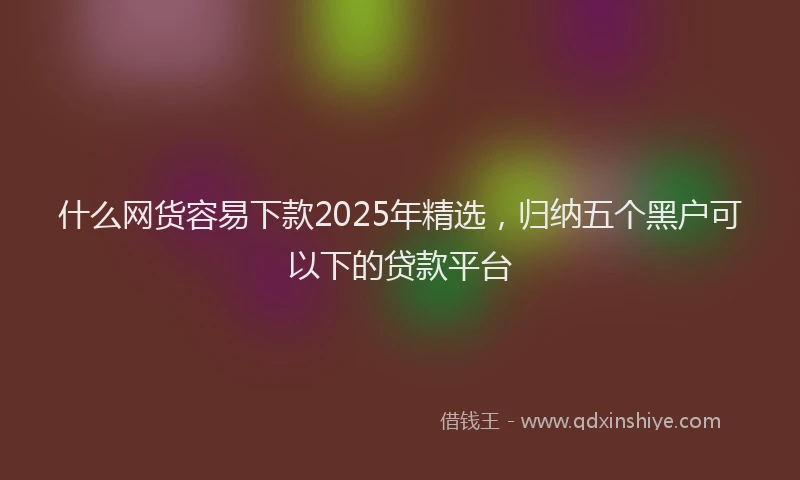 什么网货容易下款2025年精选，归纳五个黑户可以下的贷款平台