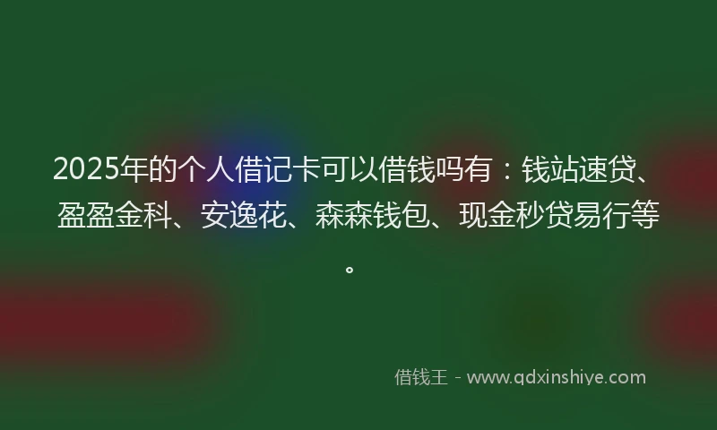 2025年的个人借记卡可以借钱吗有：钱站速贷、盈盈金科、安逸花、森森钱包、现金秒贷易行等。