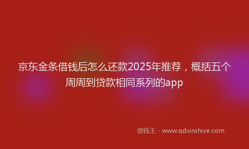 京东金条借钱后怎么还款2025年推荐，概括五个周周到贷款相同系列的app