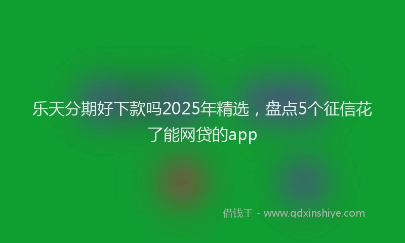乐天分期好下款吗2025年精选，盘点5个征信花了能网贷的app