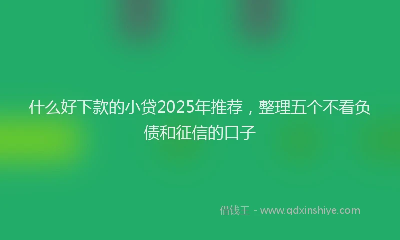 什么好下款的小贷2025年推荐，整理五个不看负债和征信的口子