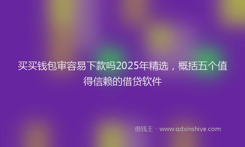 买买钱包审容易下款吗2025年精选，概括五个值得信赖的借贷软件