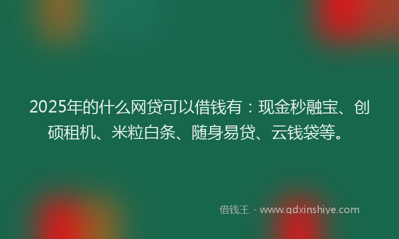 2025年的什么网贷可以借钱有：现金秒融宝、创硕租机、米粒白条、随身易贷、云钱袋等。
