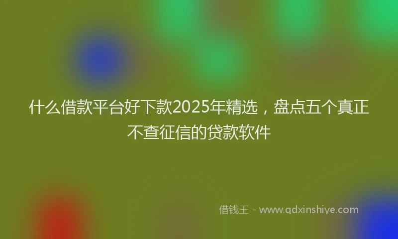 什么借款平台好下款2025年精选，盘点五个真正不查征信的贷款软件