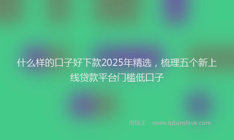 什么样的口子好下款2025年精选，梳理五个新上线贷款平台门槛低口子