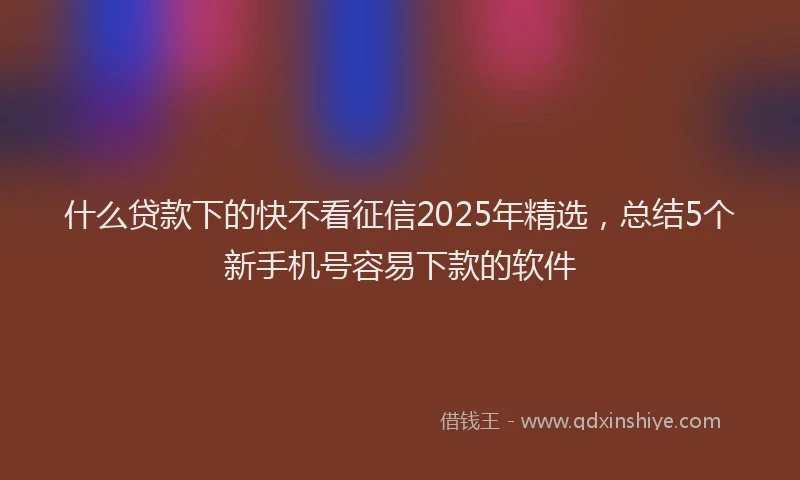 什么贷款下的快不看征信2025年精选，总结5个新手机号容易下款的软件