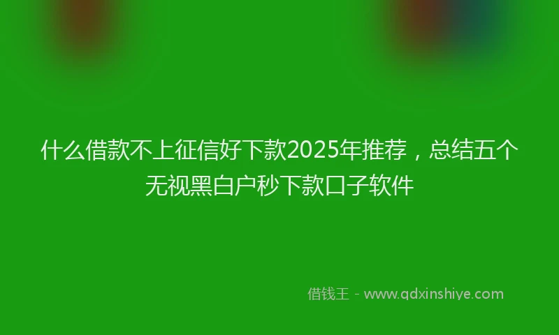 什么借款不上征信好下款2025年推荐，总结五个无视黑白户秒下款口子软件