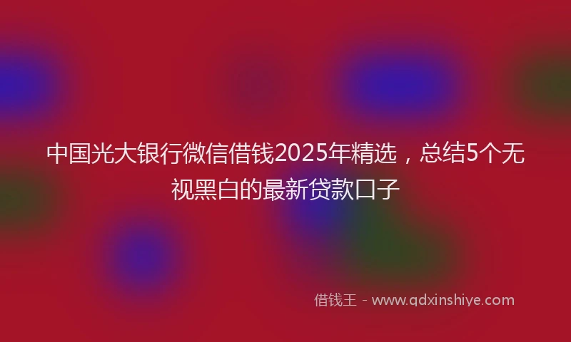 中国光大银行微信借钱2025年精选，总结5个无视黑白的最新贷款口子