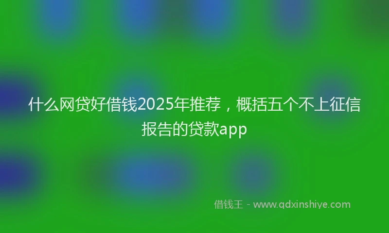 什么网贷好借钱2025年推荐，概括五个不上征信报告的贷款app