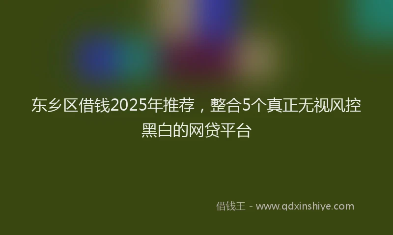 东乡区借钱2025年推荐，整合5个真正无视风控黑白的网贷平台