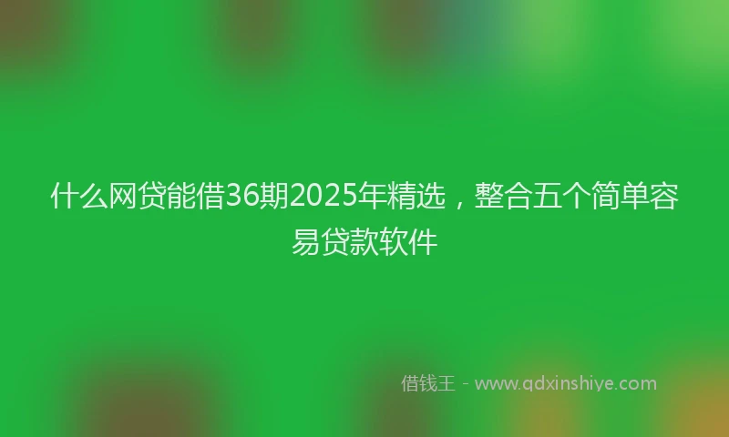 什么网贷能借36期2025年精选，整合五个简单容易贷款软件