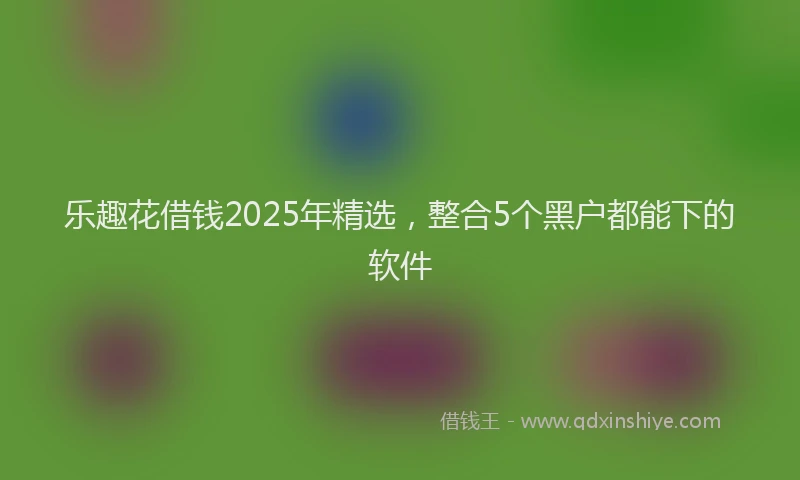 乐趣花借钱2025年精选，整合5个黑户都能下的软件