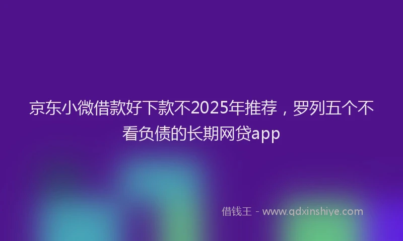 京东小微借款好下款不2025年推荐，罗列五个不看负债的长期网贷app