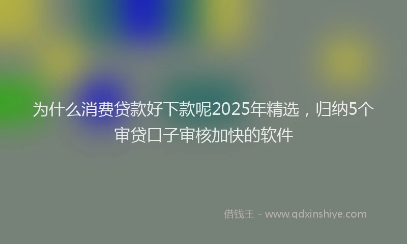 为什么消费贷款好下款呢2025年精选，归纳5个审贷口子审核加快的软件