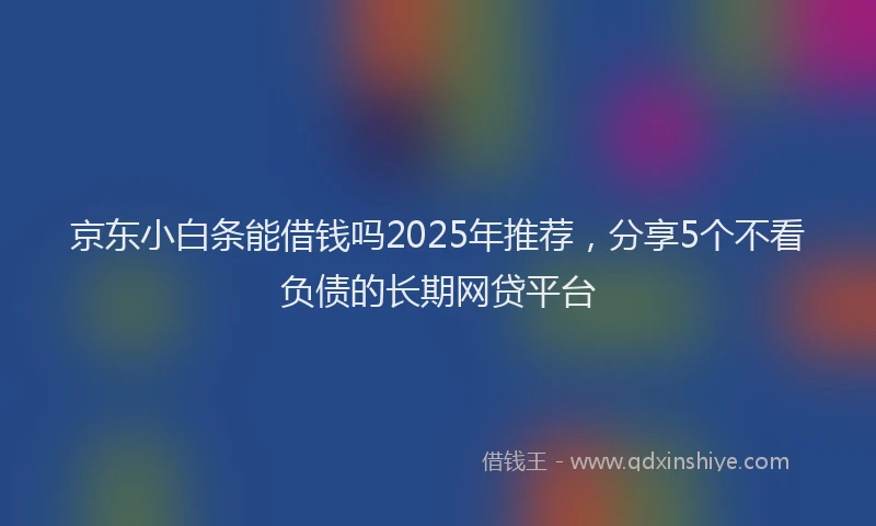 京东小白条能借钱吗2025年推荐，分享5个不看负债的长期网贷平台