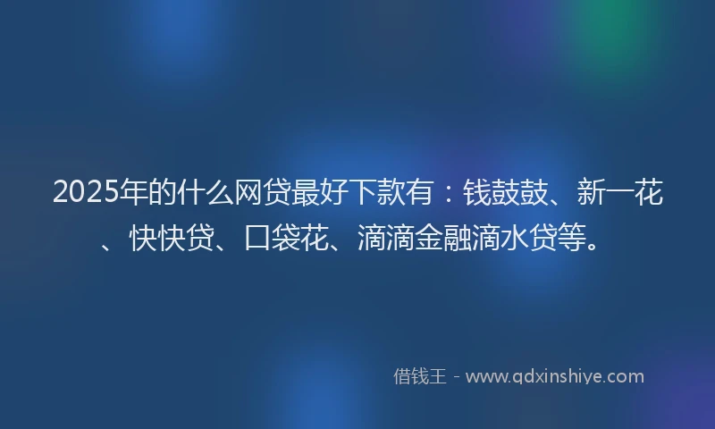 2025年的什么网贷最好下款有：钱鼓鼓、新一花、快快贷、口袋花、滴滴金融滴水贷等。