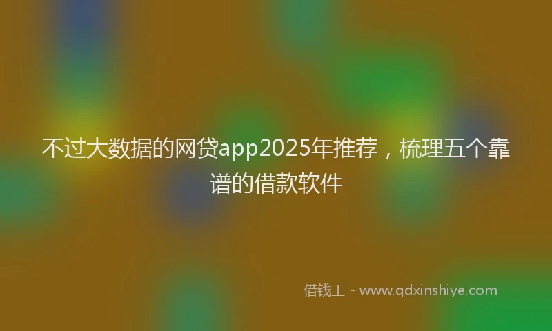 不过大数据的网贷app2025年推荐，梳理五个靠谱的借款软件