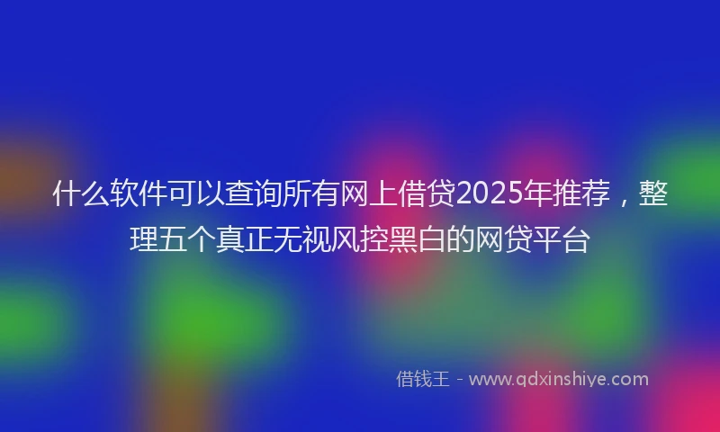 什么软件可以查询所有网上借贷2025年推荐，整理五个真正无视风控黑白的网贷平台