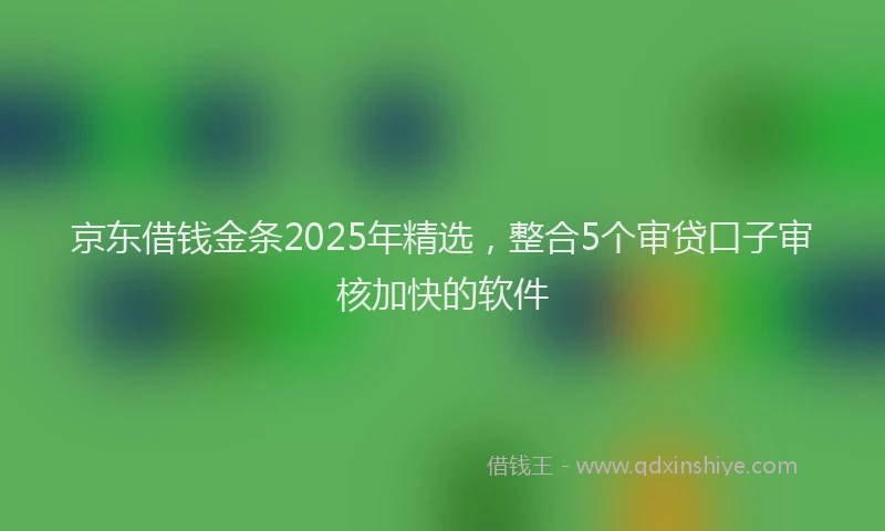 京东借钱金条2025年精选，整合5个审贷口子审核加快的软件