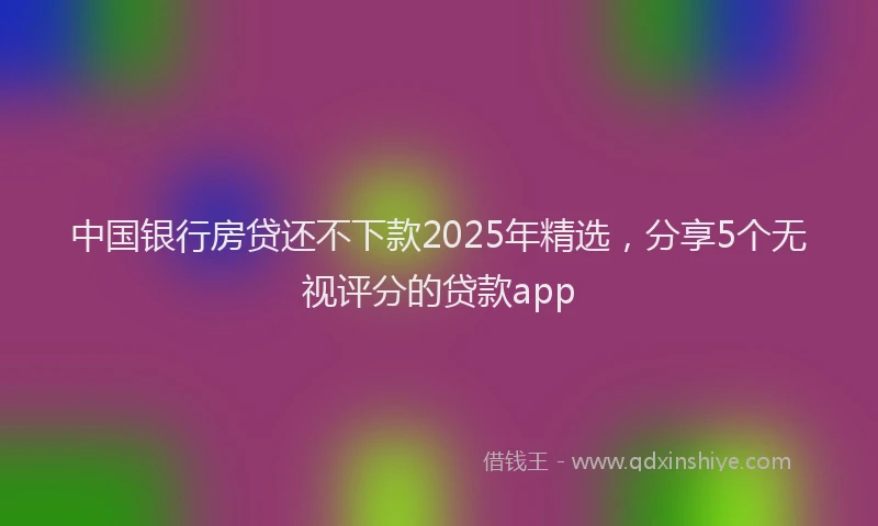 中国银行房贷还不下款2025年精选，分享5个无视评分的贷款app