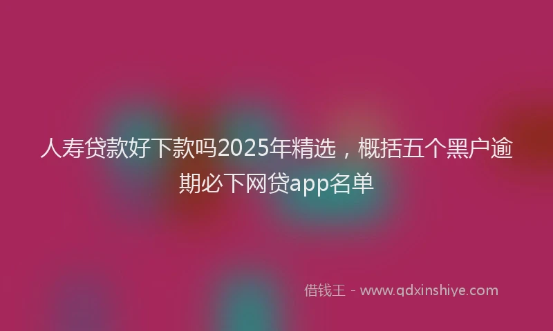 人寿贷款好下款吗2025年精选，概括五个黑户逾期必下网贷app名单