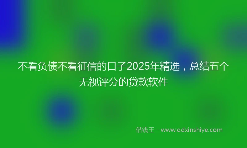 不看负债不看征信的口子2025年精选，总结五个无视评分的贷款软件