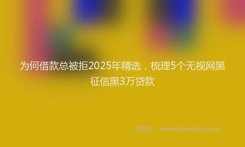 为何借款总被拒2025年精选，梳理5个无视网黑征信黑3万贷款