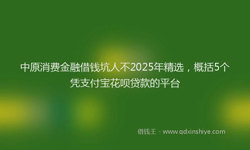 中原消费金融借钱坑人不2025年精选，概括5个凭支付宝花呗贷款的平台