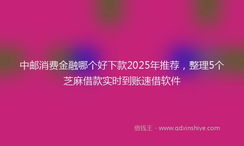 中邮消费金融哪个好下款2025年推荐，整理5个芝麻借款实时到账速借软件