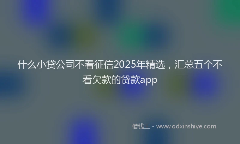 什么小贷公司不看征信2025年精选，汇总五个不看欠款的贷款app