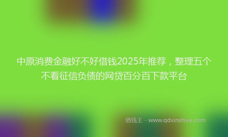 中原消费金融好不好借钱2025年推荐，整理五个不看征信负债的网贷百分百下款平台