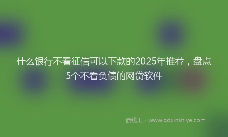 什么银行不看征信可以下款的2025年推荐，盘点5个不看负债的网贷软件