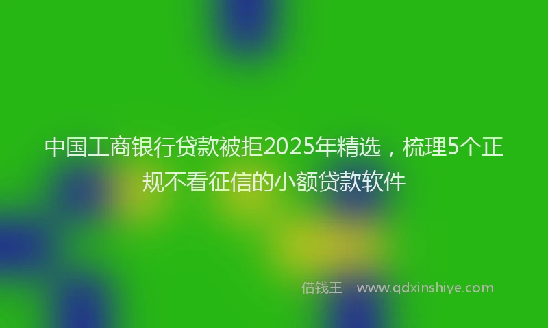 中国工商银行贷款被拒2025年精选，梳理5个正规不看征信的小额贷款软件