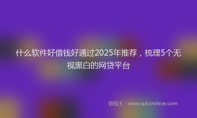 什么软件好借钱好通过2025年推荐，梳理5个无视黑白的网贷平台
