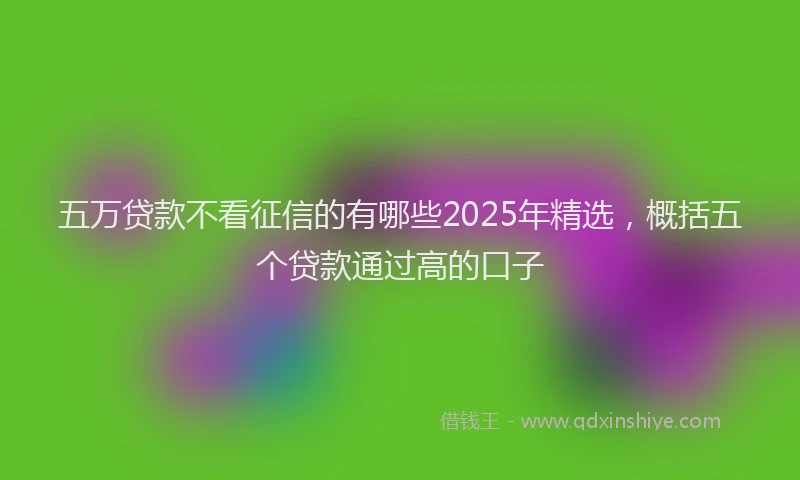五万贷款不看征信的有哪些2025年精选，概括五个贷款通过高的口子